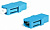 Адаптер оптический проходной LC-LC SM simplex корпус пластиковый синий белые колпачки, Hyperline FA-P00Z-LC/LC-N/WH-BL