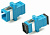 Адаптер оптический проходной SC-SC SM simplex корпус пластиковый синий черные колпачки, Hyperline FA-P11Z-SC/SC-N/BK-BL