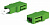 Адаптер оптический проходной LC/APC-LC/APC SM simplex корпус пластиковый зеленый белые колпачки, Hyperline FA-P00Z-LC/LC-N/WH-GN