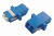 Адаптер оптический проходной LC-LC SM duplex корпус пластиковый синий белые колпачки, Hyperline FA-P11Z-DLC/DLC-N/WH-BL